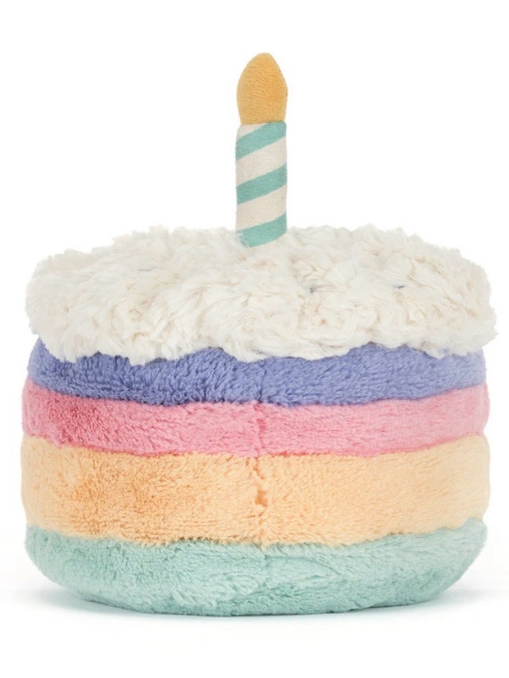 Jellycat Amuseables Rainbow Birthday Cake Plush Stuffed Animal Stripe Candle med - Picture 8 of 10